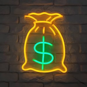 Led neon - Sacchetto di denaro, simbolo del dollaro