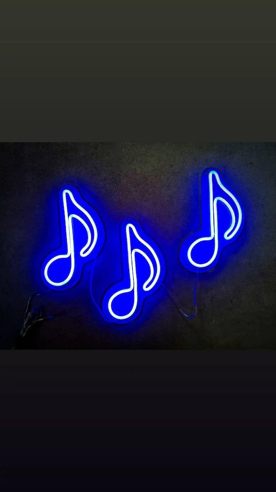 music notes neon led, pub decor, club decoration, audio neon sign,