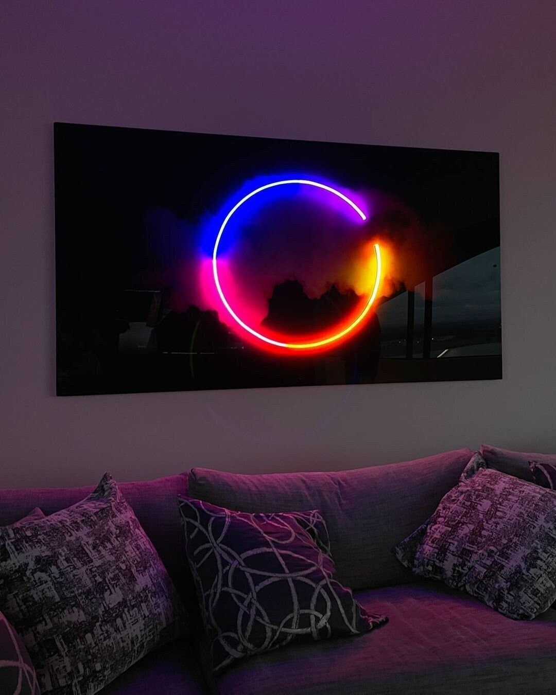 Leinwandbild Pfeile LED Lichter Neon-Licht Coole hippe moderne