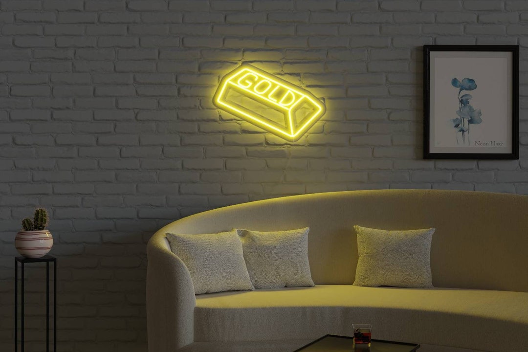Neon Gold Color Sign Gold Bar Led Neon Sign - Etsy