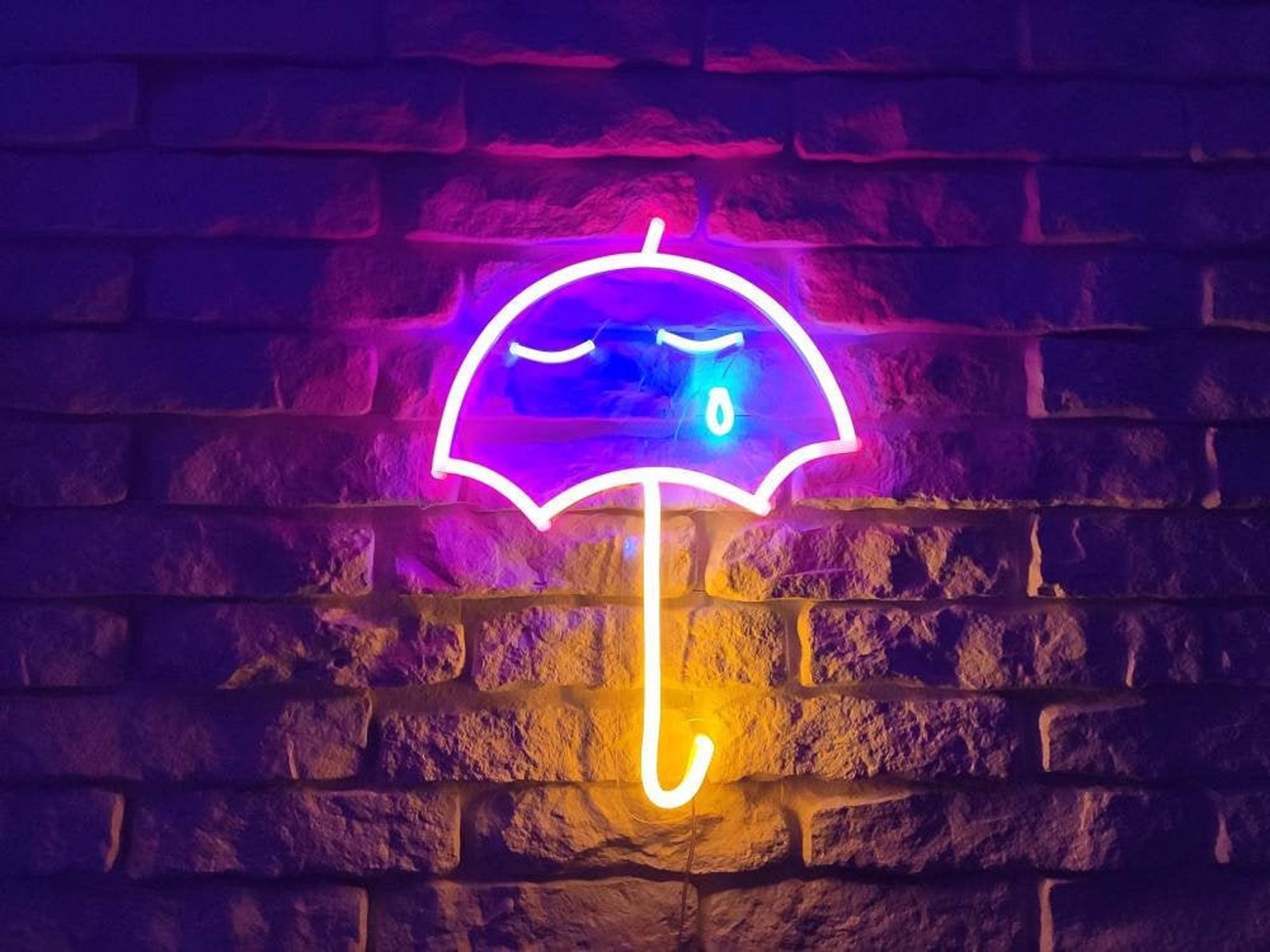 Umbrella Led Neon Sign Led Wall Art Neon Light Etsy