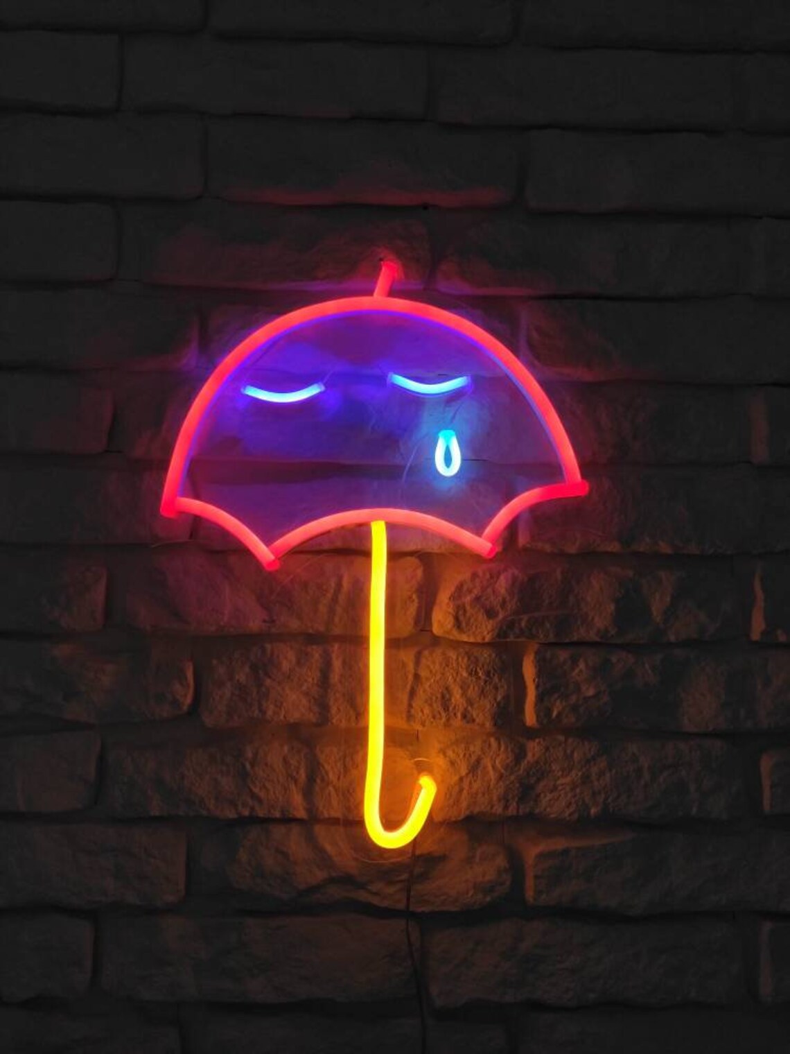Umbrella Led Neon Sign Led Wall Art Neon Light Etsy