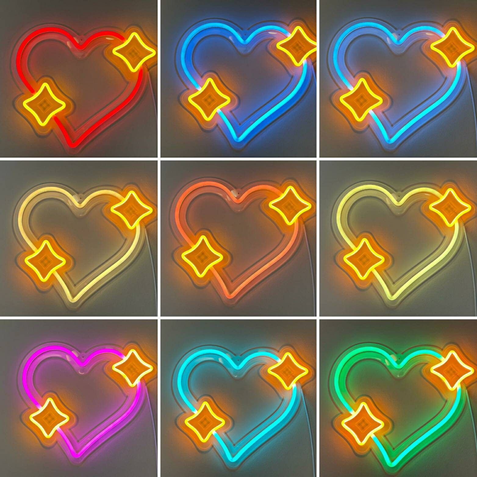 Heart Pixel Neon Digital Led Neon Light Wall Art Light for Etsy Canada