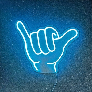 Shaka Hang loose Neon LED, Beach Vibes and Surfing Decor