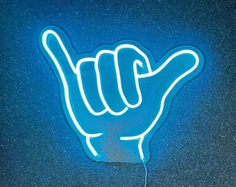 Shaka Hang lose Neon LED, Beach Vibes und Surfing Decor
