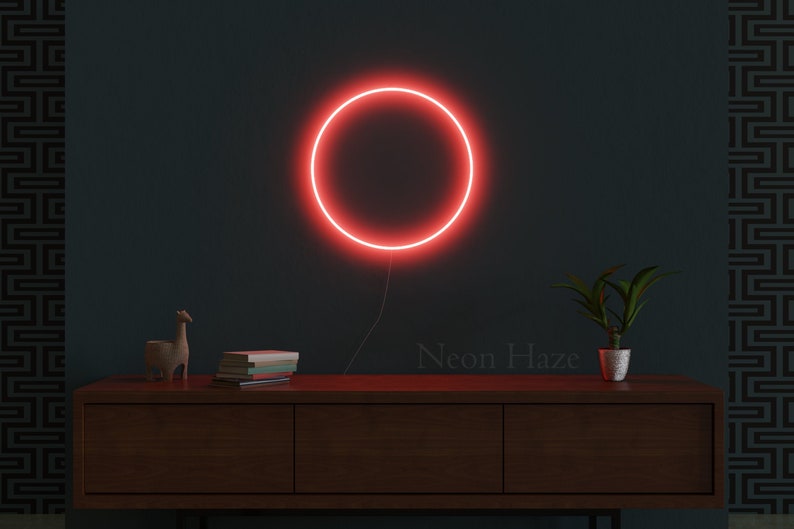 ZEN Circle Neon , led neon light ring , cyberpunk decor , japanese enso sign decoration , glow circle 