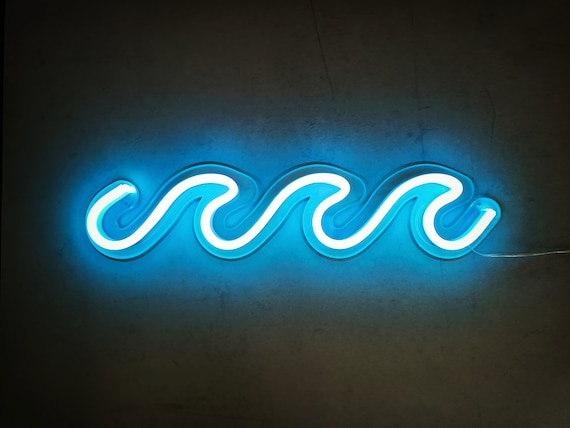 Wave led neon sign summer vibes decor surfing decoration | Etsy