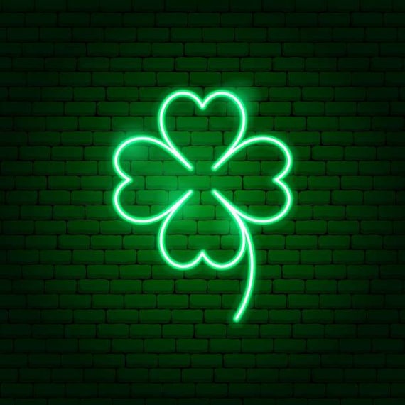 Four Leaf Clover Led Neon Sign Irish Decor Lucky Sign Shamrock