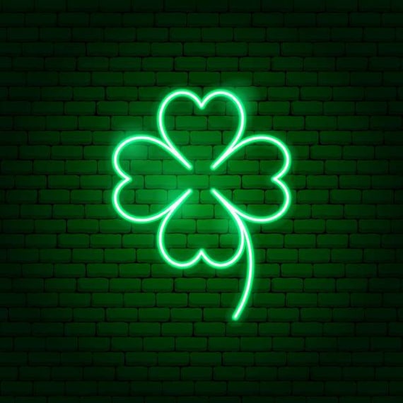 Four leaf clover - led neon sign, Irish decor, lucky sign, shamrock  decoration