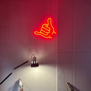 Surf's Up: LED Shaka Hand Neon Sign Beach Vibes Decor and Coastal ...