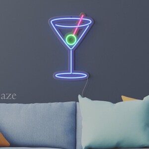 Martini Glass LED Neon Sign - Bar Wall Decor