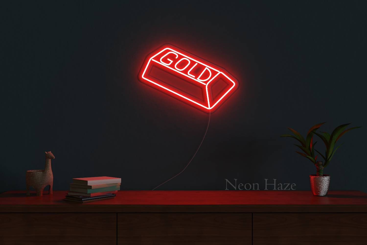 Neon Gold Color Sign Gold Bar Led Neon Sign - Etsy UK