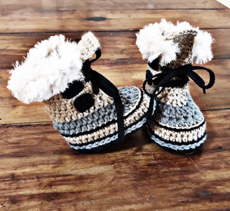 Hiking Booties Crochet Baby Boots Baby Booties Crochet Etsy