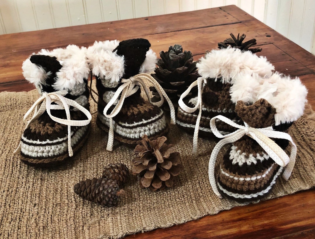 Hiking Booties, Crochet Baby Boots, Baby Girl Crochet Boots, Crochet