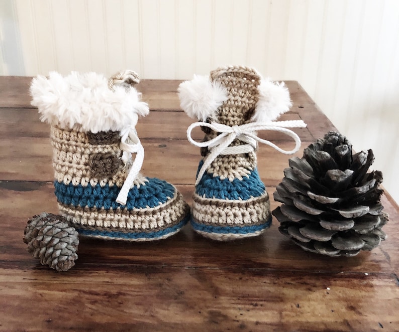 Hiking Booties Crochet Baby Boots Baby Booties Crochet Etsy