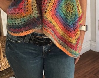 Crocheted Handkerchief Boho Tank Top