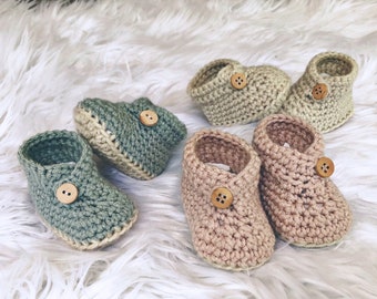 Gender Neutral Wrap Around Ankle Baby Booties
