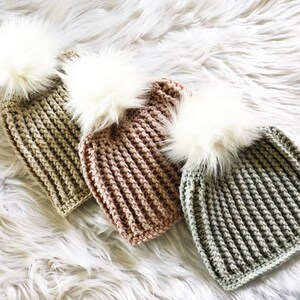 Pompom Fur Baby Hat