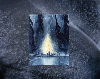 Kerstkaarten uit Noorwegen | Scandinavie | Illustratie | winterdieren | Kerst | winter | sneeuw | aquarel | Watercolor | kaarten
