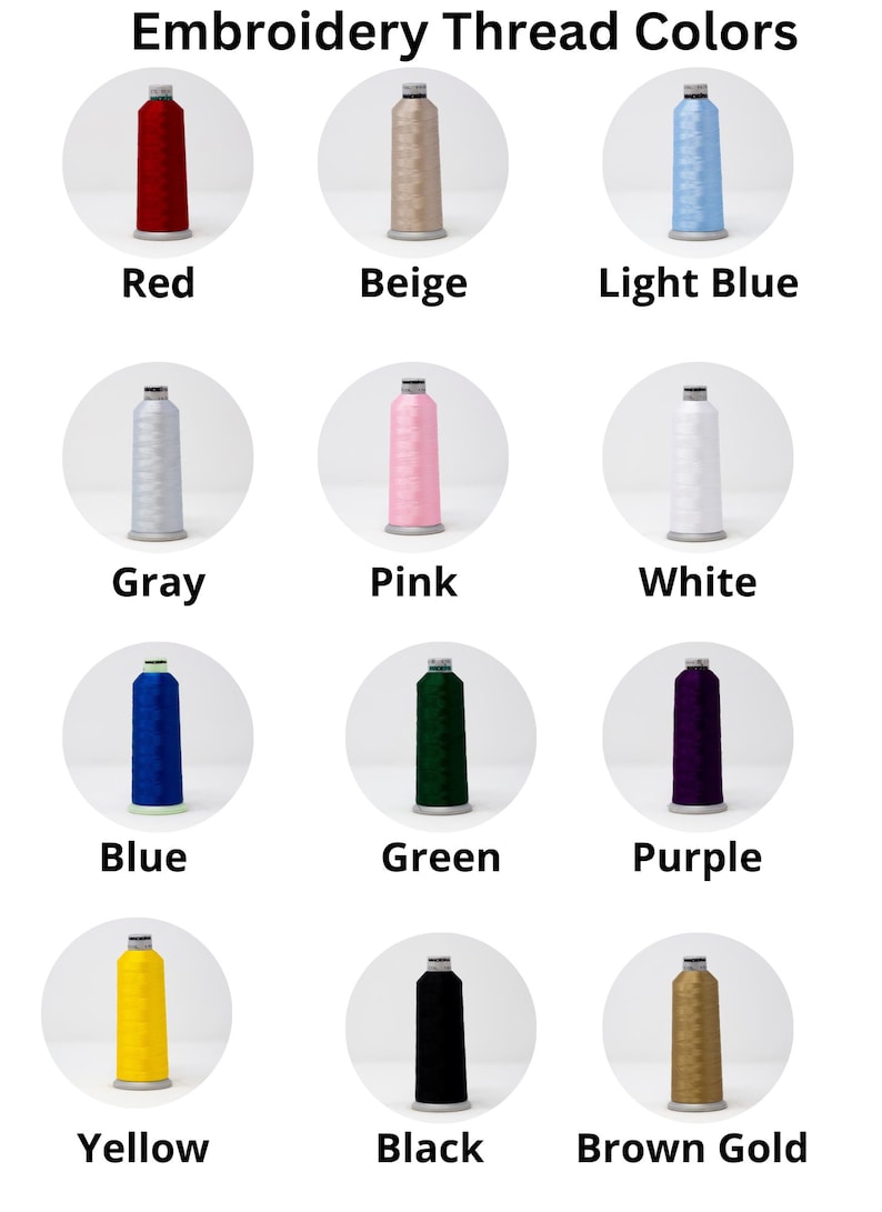 May include: A collection of embroidery thread spools in various colors, including red, beige, light blue, gray, pink, white, blue, green, purple, yellow, black, and brown gold.