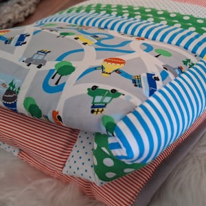 Baby Patchworkdecke Krabbeldecke Babydecke Junge Unikat