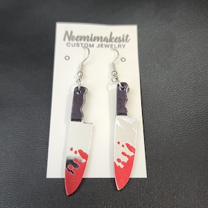 Halloween Bloody Knife Earrings