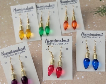 6 pairs of mini Christmas lights Earrings