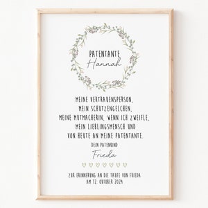 Patenbrief "Eukalyptus" | Patenurkunde | Patenschaft | Geschenk Paten | Taufe | Geschenk Patentante | Geschenk Patenonkel | ohne Rahmen