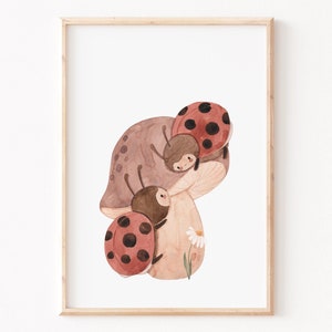 Poster Marienkäfer | Poster boho | Kinderzimmer | Geschenk | Tierposter | Poster für Jungs & Mädchen | Bunte Poster | Taufgeschenk | Geburt