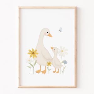 Geese poster | Animal poster | Goose poster | Birth gift | Children&#39;s room | Children&#39;s room poster | Farm poster | Gift | Christening