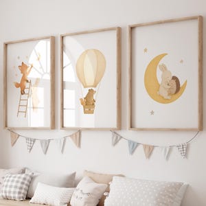 Poster Set Tiere | Poster Waldtiere | Poster Fuchs | Poster Bär | Poster Hase | Kinderzimmerposter | Geschenk Taufe | Geschenk