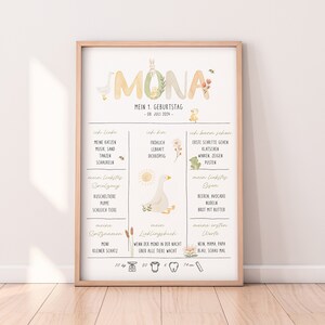 1. Geburtstag Meilensteinkarte "Gans" | Meilensteintafel | Geburtstagstafel Geschenk | Baby | 2. Geburtstag | 3. Geburtstag