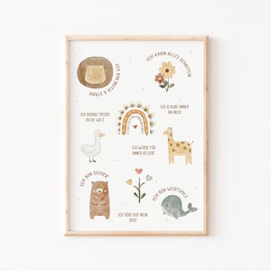 Affirmationsposter "Boho"| Affirmationen für Kinder | Poster boho | Kinderzimmer | Geschenk | Poster für Jungs & Mädchen | Taufgeschenk