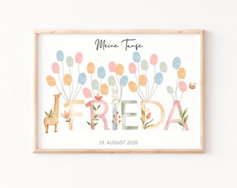 Gästebuch | Fingerabdruck | Name | Individuell | Geburtstag | Taufe | Schulanfang | personalisiertes Gästebuch | ohne Rahmen