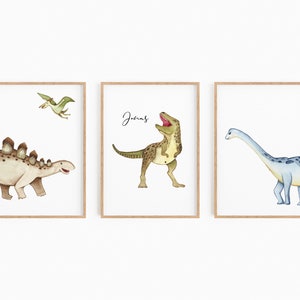 Poster Set Dinsaurier | Personalized Dinoposter | Dino Poster | Poster Children's Room | Gift Baptism | Gift Birthday