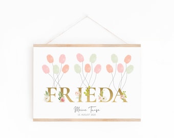 Guestbook | Fingerprint | Name letters gold | Individual | Birthday | Baptism | Back to school