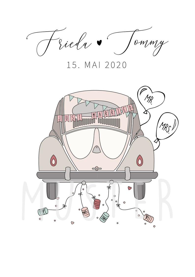 Just Married Auto Vorlage Zum Ausdrucken - GELDGESCHENK ZUR HOCHZEIT