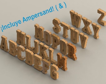 May include: Wooden letters of the alphabet, from A to Z, arranged in a diagonal line. The letters are brown and have a textured surface. The letters are in a 3D style, with the letters appearing to be raised from the surface.
