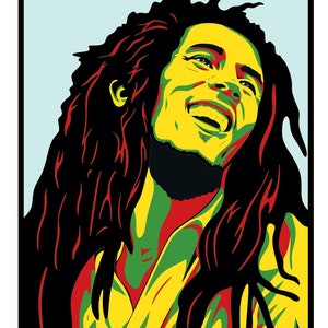 Bob Marley - Layered Design zum Schneiden - Digitale Datei für Bastel- und Dekorprojekte