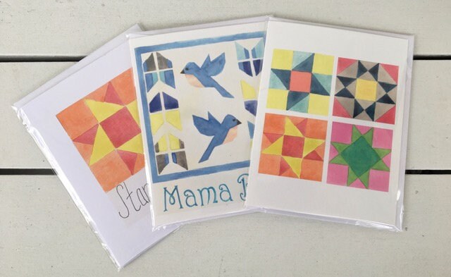 Mini Note Cards Quilt Design, Gift Tags and Enclosures, Gifts for Quilters,  Set of 12