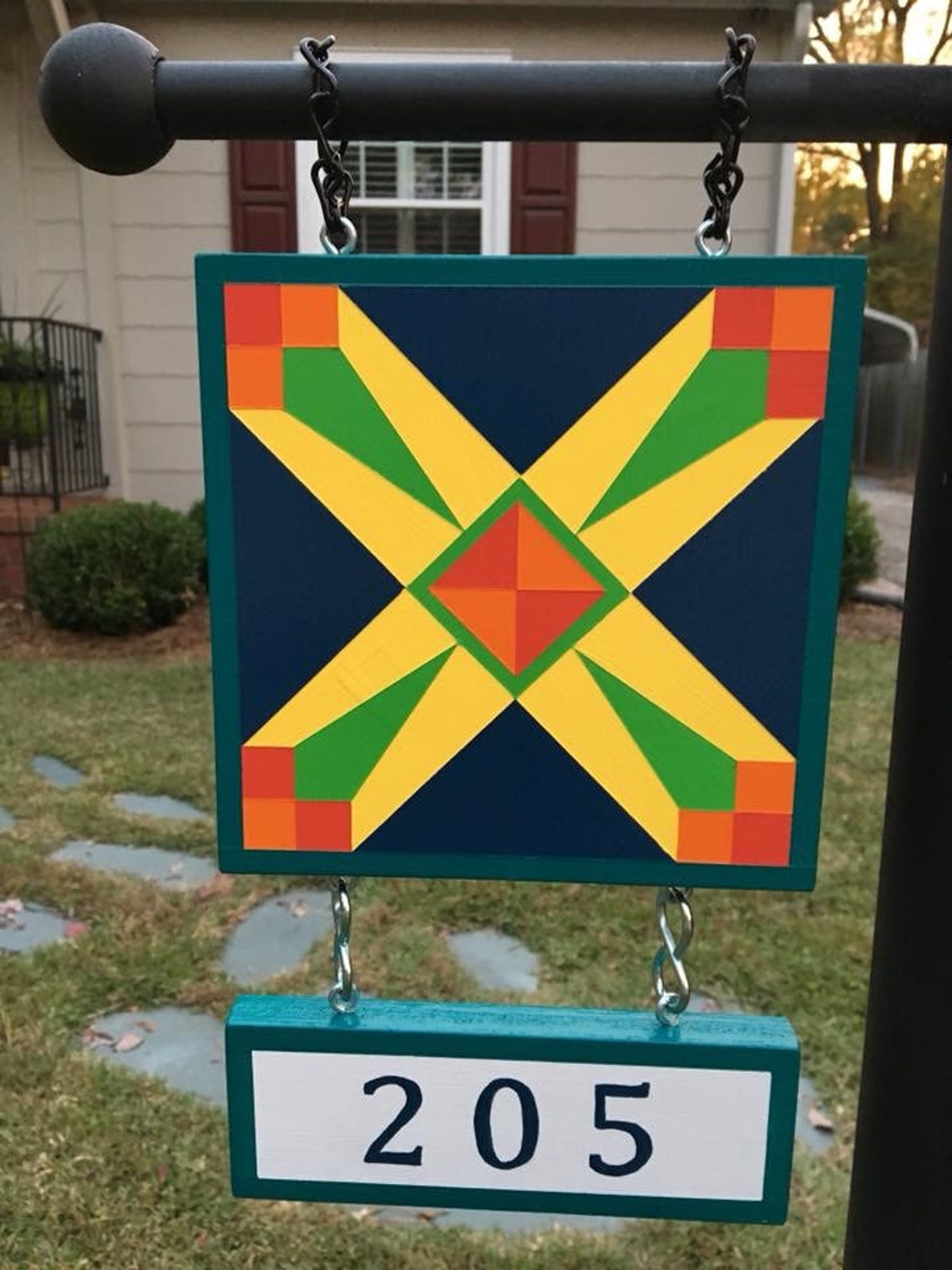 Barn Quilts Double Sided Mailbox Sign Lamp Post Sign Etsy