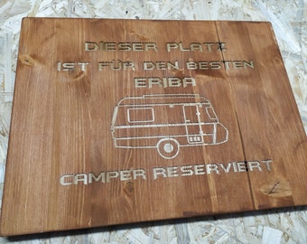 Beer crate seat with engraving Eriba seat caravan driver gift camping bench wood gift caravan camper