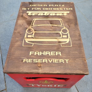 11 or 20 beer crate seat with engraving similar to Trabi Trabant driver gift beer bench Father's Day