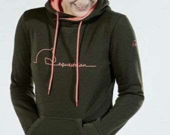 Equestrian Hoodie green "Pia" also possible with desired print and perfect as a gift