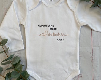 Baby body with question about godmother in rose gold metallic by traKBar