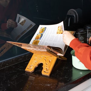 Zusammenklappbarer Koran- und Bibelständer aus Holz, einstellbarer natürlicher Buchleseständer aus Holz, Muttertagsgeschenk, Weihnachtsgeschenk, Islamische Geschenke