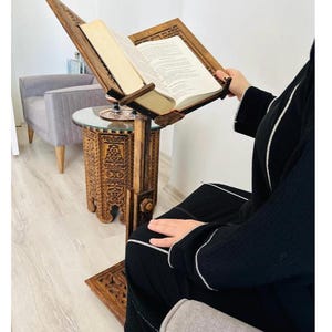 Adjustable Wooden Large Reading Table,Quran Stand,Holder for Books,Bible Stand,Cookbook Holder,Bookshelf,Christmas Gifts,Islamic Gifts