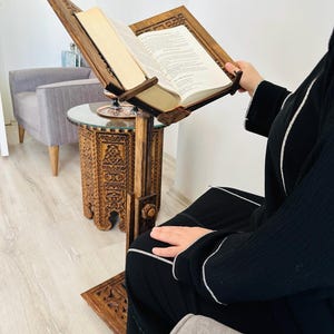 Quran Stand Personalized Large Height Adjustable Reading Stand, Quran-Bible Holder, Islamic Products, Christmas Gift, Gifts for Muslims,