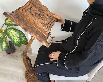 Personalized Adjustable Bible Stand, Large Quran Reading Stand, Bookshelf,Wooden Book Holder, Music Stand, Islamic Products, Christmas Gifts