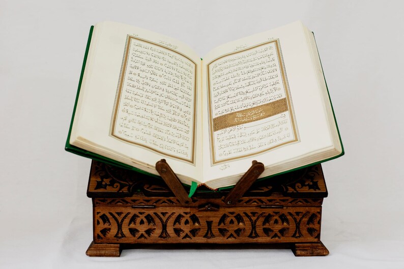 Wooden Quran Holderbible Bookshelfgreen Quran Storage - Etsy